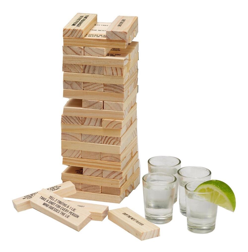 NEW Open Box Two's Company Chill Out Stumbling Blocks Drinking Game Shot Glasses